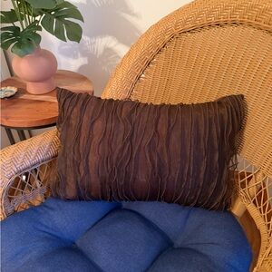 Brown Textured Throw Pillow